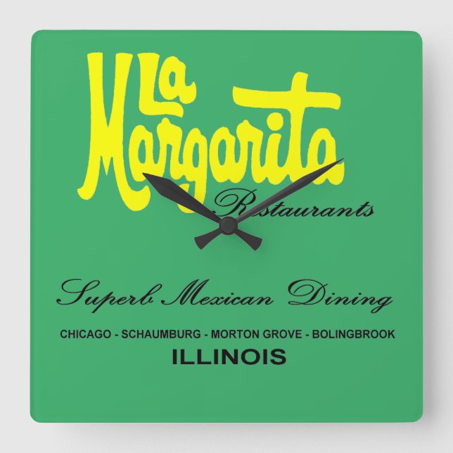 La Margarita Restaurants of Illinois Square Wall Clock (Front)