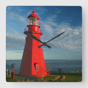 La Martre Lighthouse Matane On The Gaspe Square Wall Clock