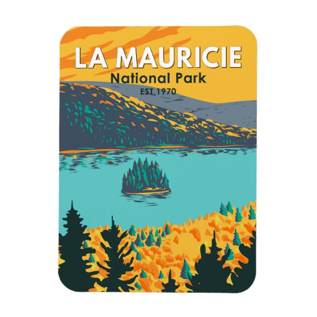 La Mauricie National Park Travel Art Vintage Magnet (Vertical)