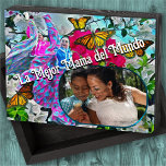 La Mejor Mamá del Mundo Flowers & Butterflies PV01 Wooden Box Sign<br><div class="desc">Painting "Dancing with Flowers & Butterflies PV01" Collection Spruce up any room in your office or home with this custom box sign for Mum. These rustic wooden signs make great accent pieces mum will love. Add your own funny, sarcastic, or sentimental messages with your favourite photo to create the perfect...</div>