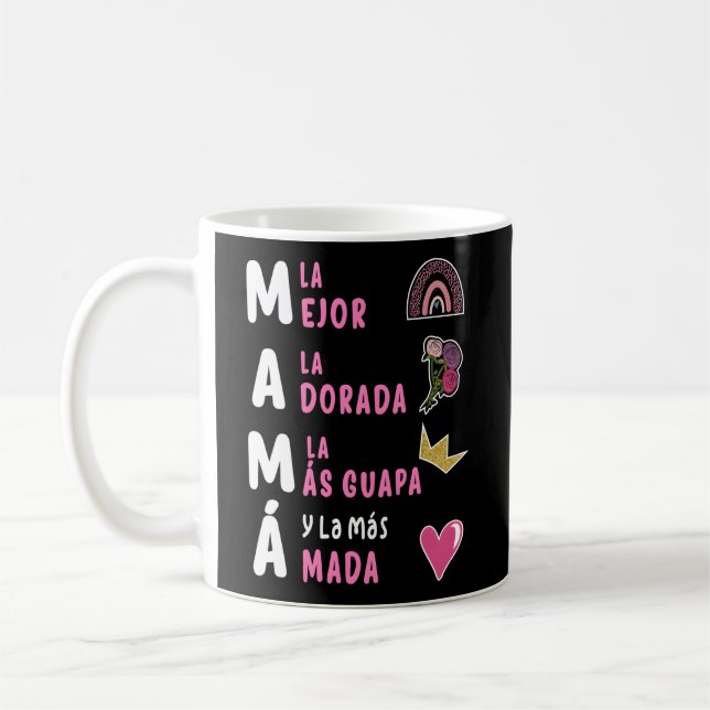 La Mejor Mama Del Mundo Spanish Mother'S Day Flora Coffee Mug (Left)