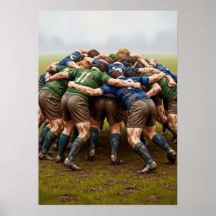 LA MÊLÉE AU RUGBY (The Rugby Scrum) Poster