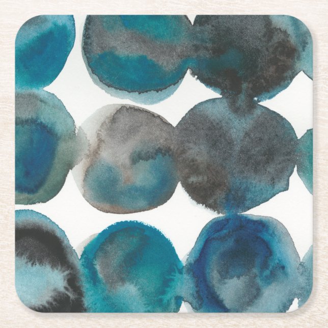 La Mer - Circles Square Paper Coaster (Front)