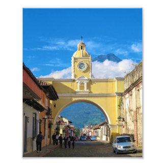 La Merced Arch with volcano above Photo Print