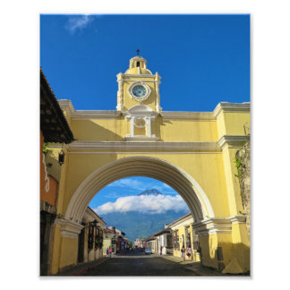 La Merced Arch with volcano Photo Print