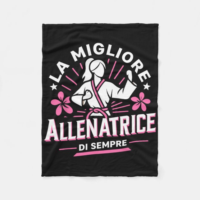 La Migliore Allenatrice Idee Regalo Maestra Karate Fleece Blanket (Front)