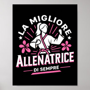 La Migliore Allenatrice Idee Regalo Maestra Karate Poster