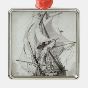 La Montagne, c.1794 (w/c pen & ink) Metal Tree Decoration