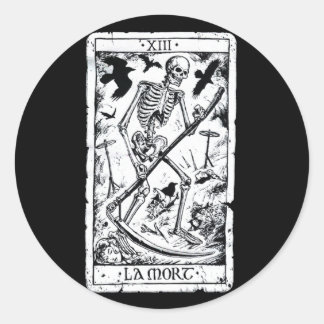 La Mort Tarot Card Classic Round Sticker