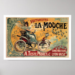 La Mouche, Automobile, Advertising, Art Nouveau Poster