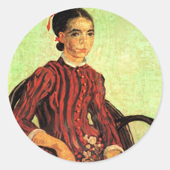 La Mousme, Sitting by Vincent van Gogh Classic Round Sticker (Front)