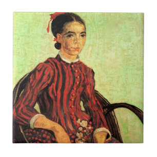 La Mousme, Sitting by Vincent van Gogh Tile