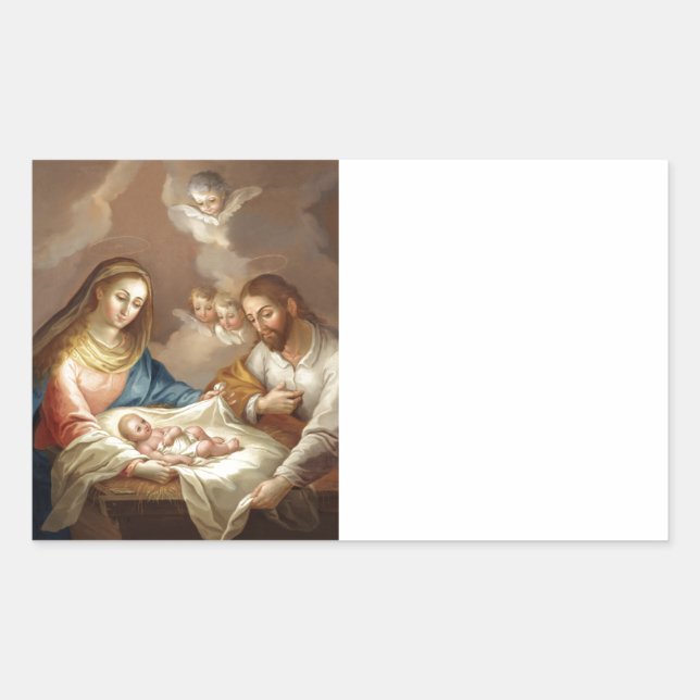 La Natividad Rectangular Sticker (Front)