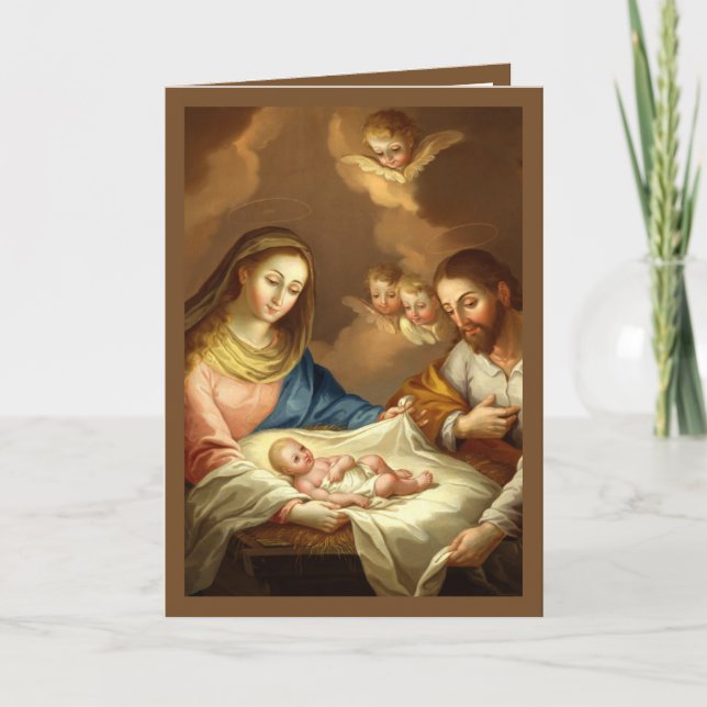La Navidad Nativity Religious Spanish Christmas v2 Holiday Card (Front)