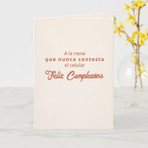 La Nena Que No Contesta Card Birthday