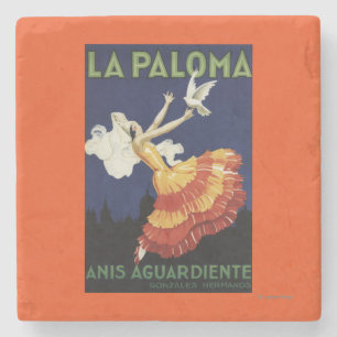 La Paloma - Anis Aguardiente Promotional Stone Coaster