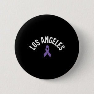 LA Pancreatic Cancer LA Los Angeles Awareness Purp 6 Cm Round Badge
