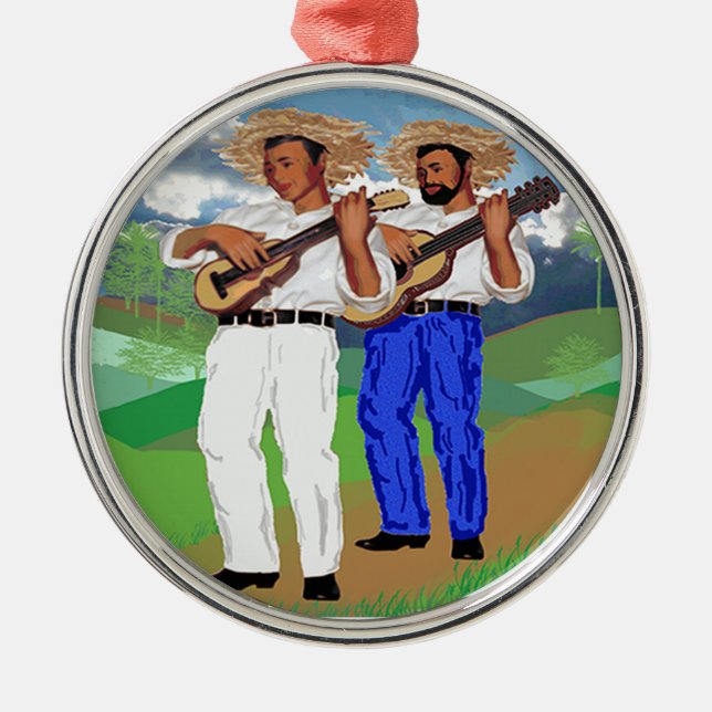 ¡La Parranda Navideña! Metal Tree Decoration (Front)