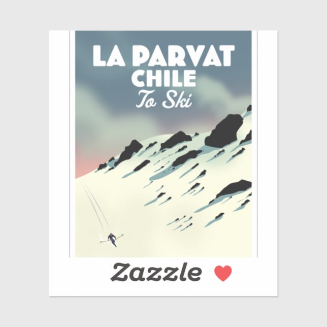 La Parvat Chile retro ski art. (Sheet)