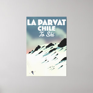 La Parvat Chile retro ski art. Canvas Print