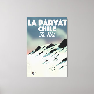 La Parvat Chile retro ski art. Canvas Print
