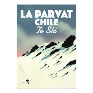 La Parvat Chile retro ski art. Photo Print