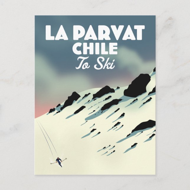 La Parvat Chile retro ski art. Postcard (Front)