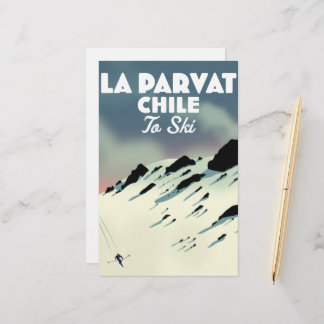 La Parvat Chile retro ski art. Stationery