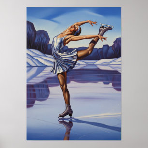 LA PATINEUSE (The Skater) - Original Art Deco Artw Poster