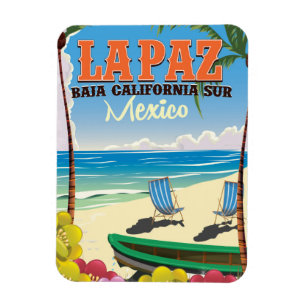 La Paz Baja California Sur Mexico travel poster Magnet