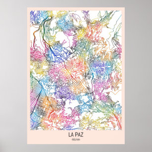 La Paz Bolivia City Map Poster