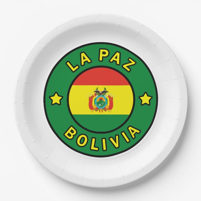 La Paz Bolivia Paper Plate (Front)
