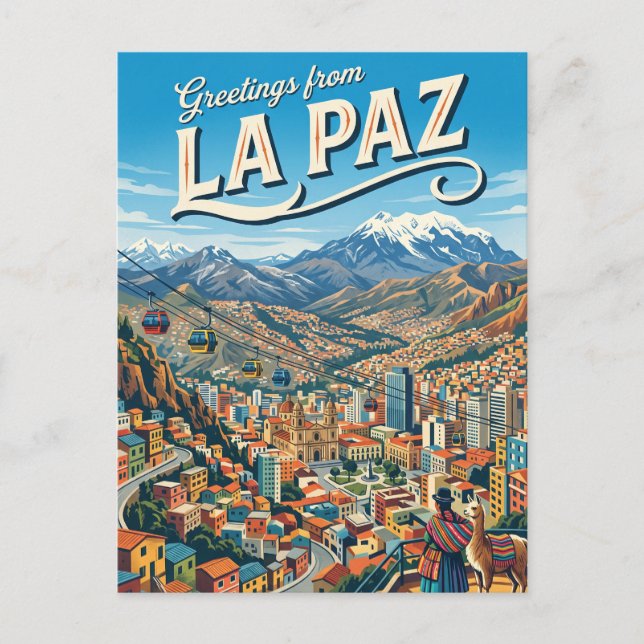 La Paz Bolivia Postcard (Front)