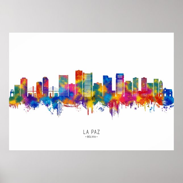 La Paz Bolivia Skyline Poster (Front)