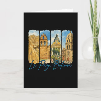 La Paz Bolivia Traveling Trip Brushstroke Souvenir Card