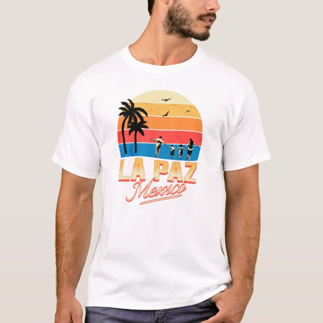 La Paz Mexico Sunset Distressed T-Shirt (Front)