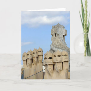 La Pedrera Chimney Pots, Barcelona, Spain - Card