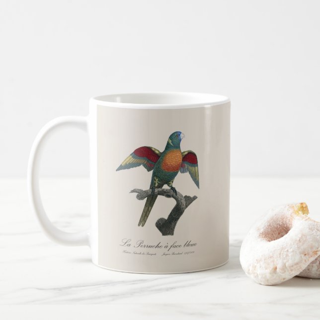 La Perruche a face bleue  Coffee Mug (With Donut)