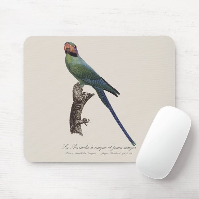 La Perruche a nuque et joues rouges  Mouse Mat (With Mouse)