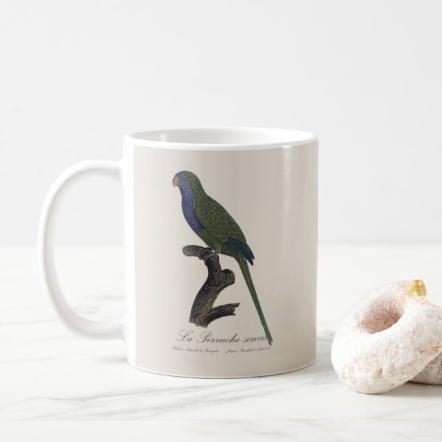 La Perruche souris / Monk Parakeet  Coffee Mug (With Donut)