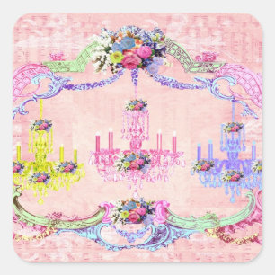 La Petite Chandelier Square Sticker