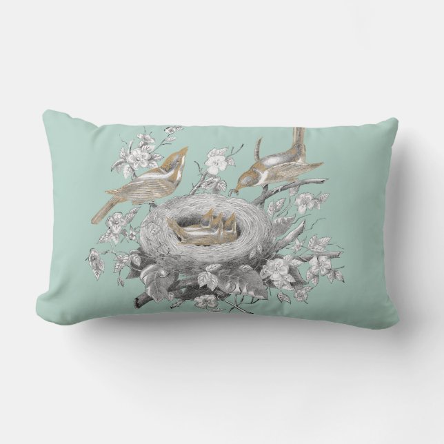 La petite famille on a Marie Antoinette Blue Lumbar Cushion (Front)