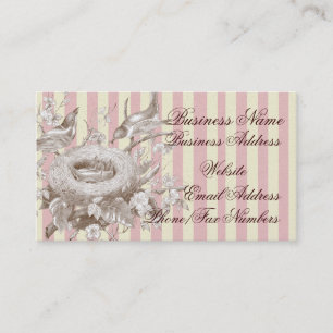 La Petite Famille on pink and cream and gold Business Card