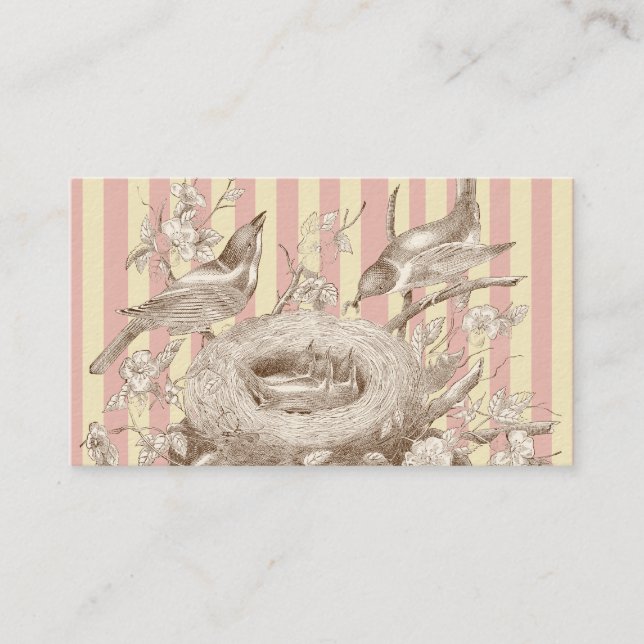 La Petite Famille on pink and cream background Business Card (Front)