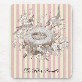 La Petite Famille on pink and cream background Mouse Mat