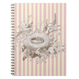 La Petite Famille on pink and cream background Notebook