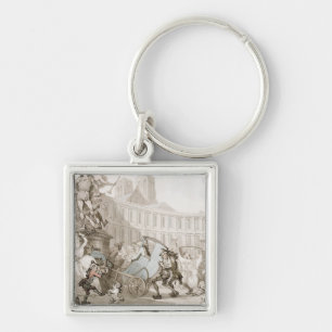 La Place des Victoires, Paris, c.1789 (pen and ink Key Ring