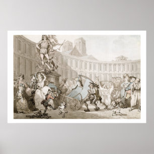 La Place des Victoires, Paris, c.1789 (pen and ink Poster