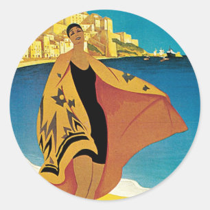 La Plage de Calvi, Corse Classic Round Sticker