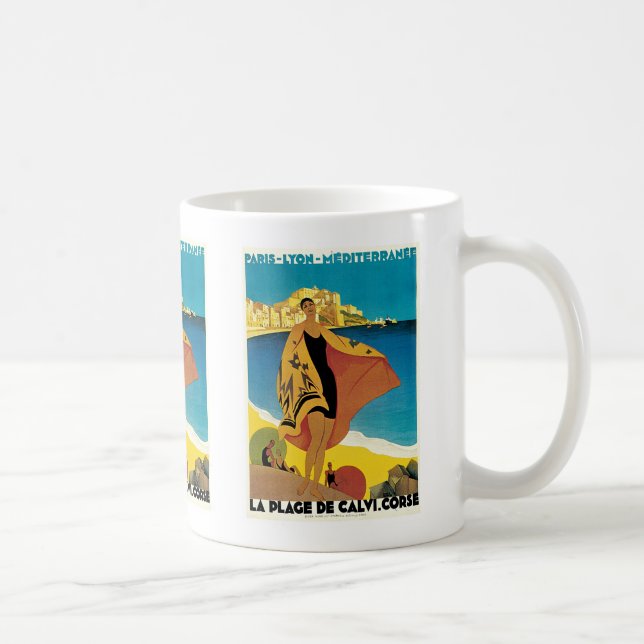 La Plage de Calvi, Corse Coffee Mug (Right)
